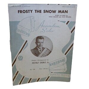 Frosty The Snow Man Accordion Sheet Music Nelson Rollins P. Deiro Jr. 1950 AMPCO